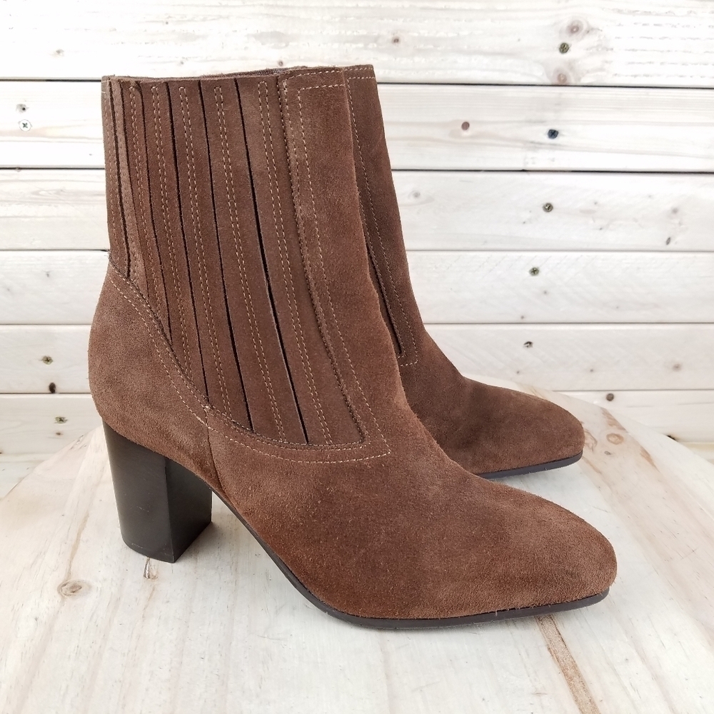 AQUATALIA Suede/Leather Bootie Ankle Boot Pull-on Chunky Heel NEW MIXMATCH SIZES - Picture 7 of 13